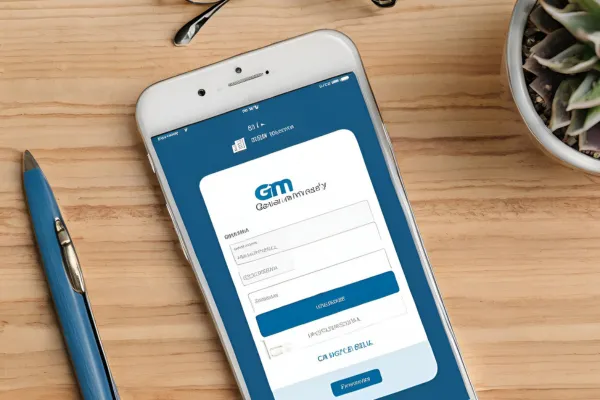 Mobile app interface showcasing GM Financial login for customer service support and assistance.